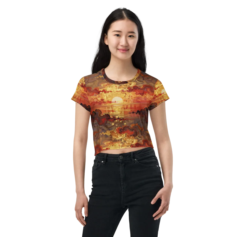 Gilded Afterglow on Crop Tee — Front