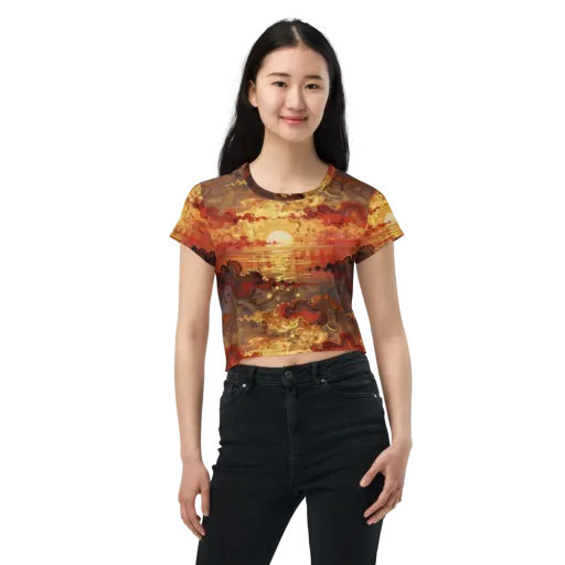 Gilded Afterglow on a Crop Tee