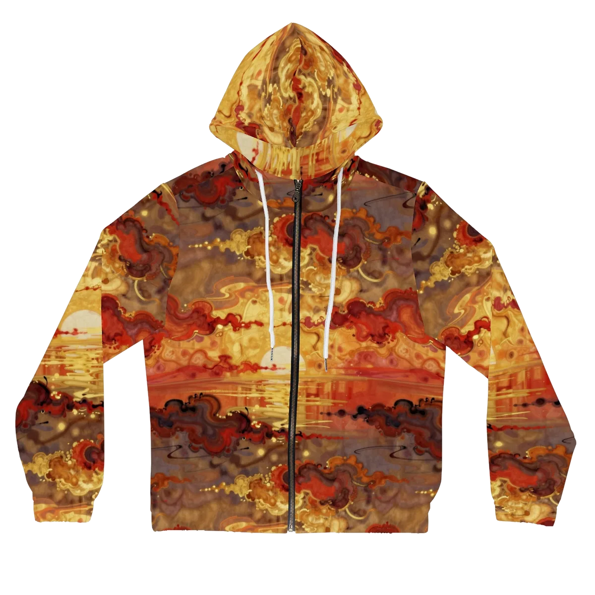 Gilded Afterglow on Women's Full-Zip Hoodie — Front