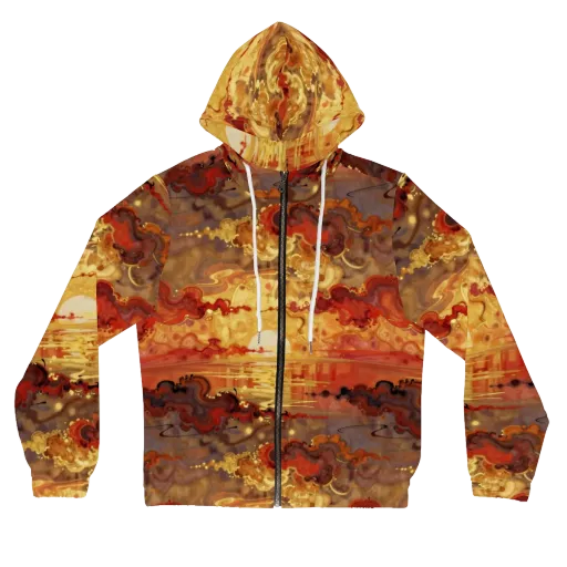 Gilded Afterglow on a Women's Full-Zip Hoodie