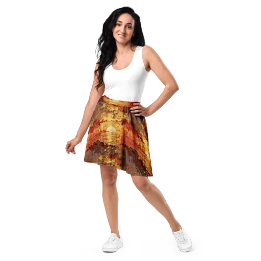 Gilded Afterglow on a Skater Skirt