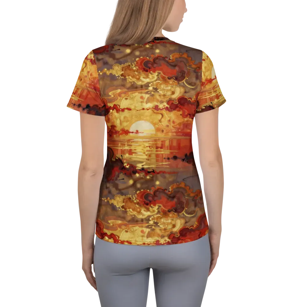 Gilded Afterglow on Women's Athletic T-Shirt — Back