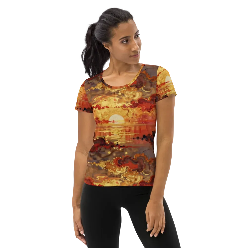 Gilded Afterglow on Women's Athletic T-Shirt — Front