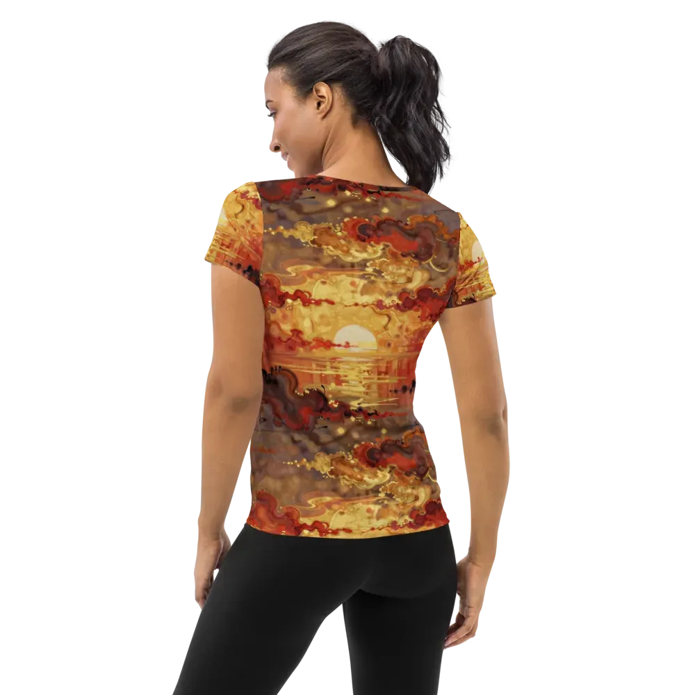 Gilded Afterglow on Women's Athletic T-Shirt — Back