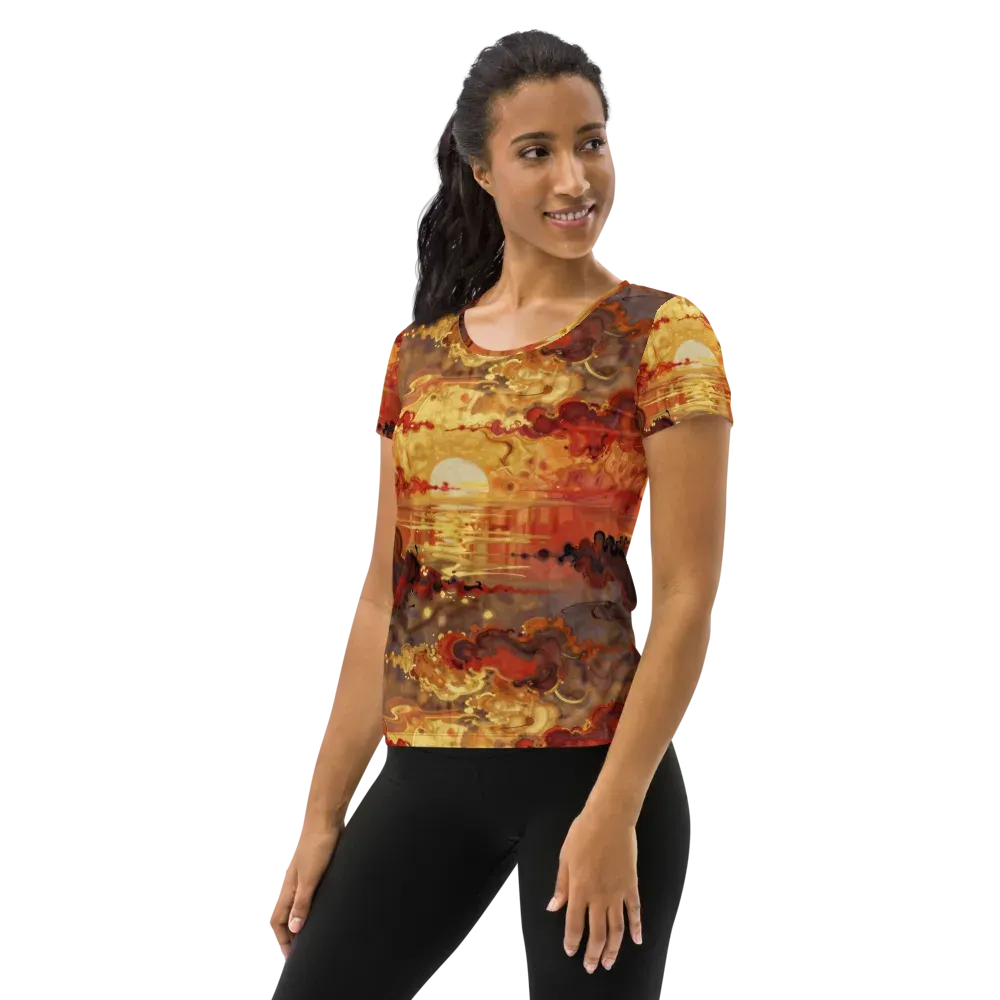 Gilded Afterglow on Women's Athletic T-Shirt — Left