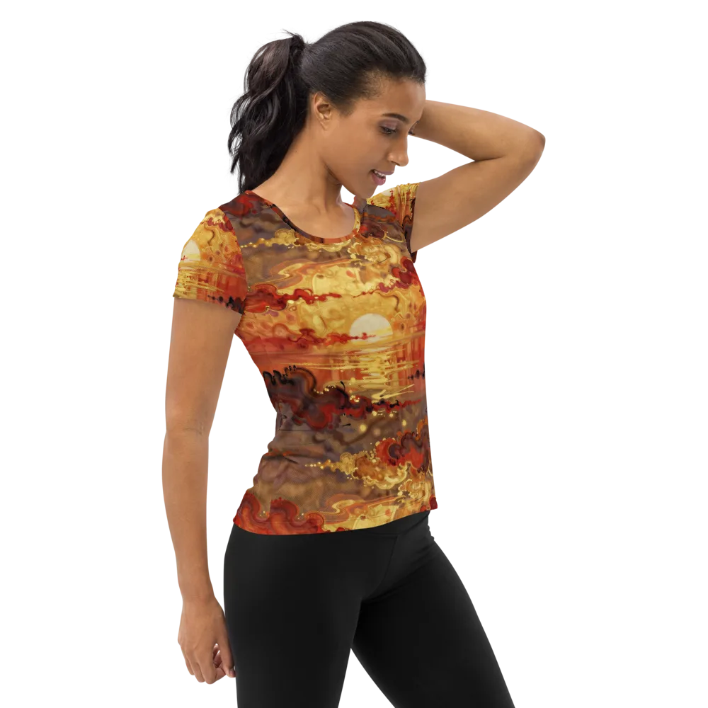 Gilded Afterglow on Women's Athletic T-Shirt — Right