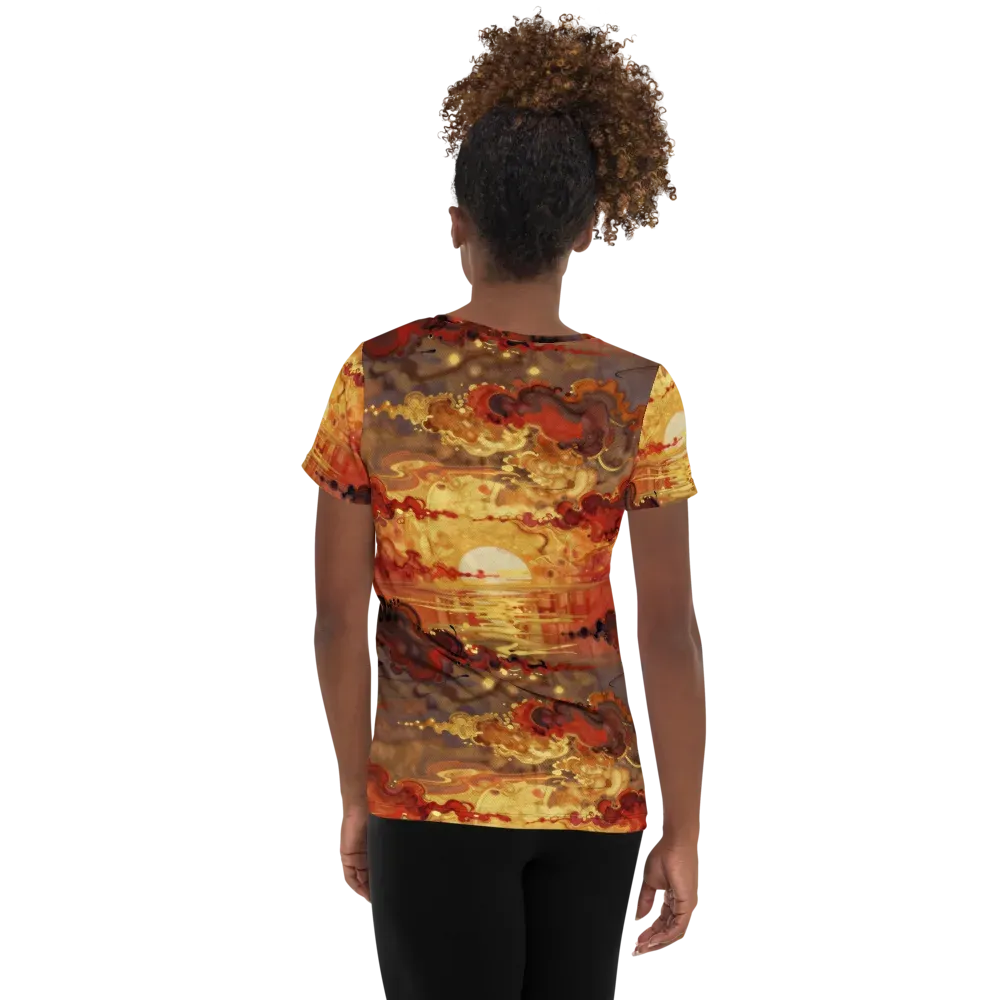 Gilded Afterglow on Women's Athletic T-Shirt — Back