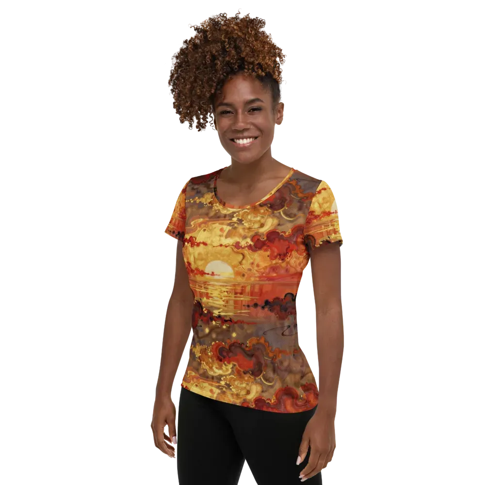 Gilded Afterglow on Women's Athletic T-Shirt — Left