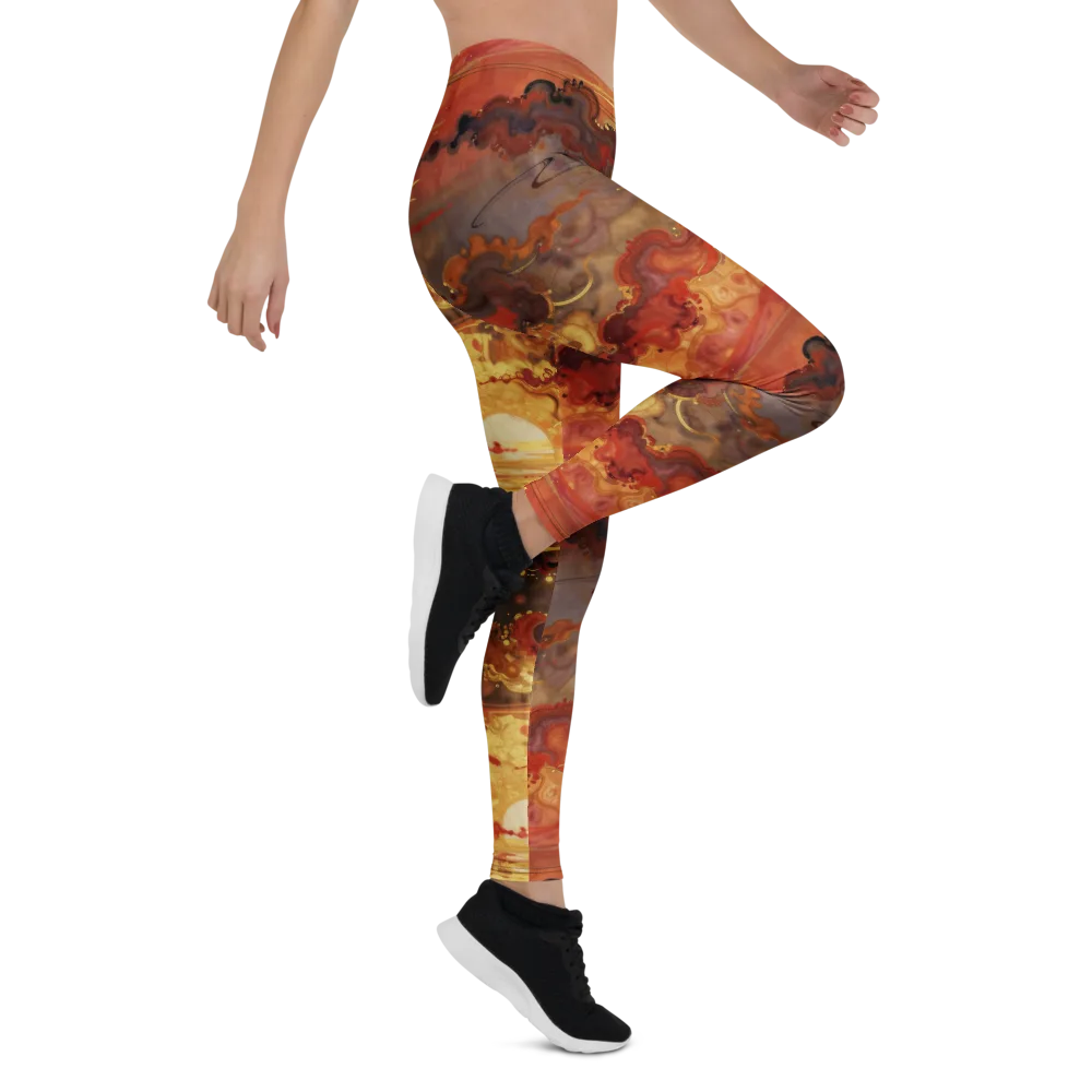 Gilded Afterglow on Leggings — Right