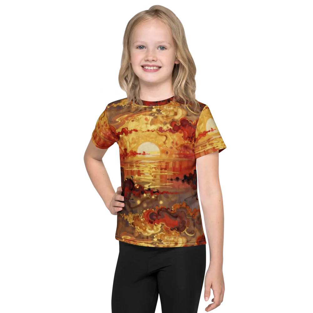 Gilded Afterglow on Kids Crew Neck T-Shirt — Front
