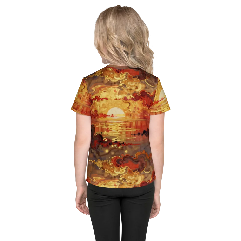 Gilded Afterglow on Kids Crew Neck T-Shirt — Back