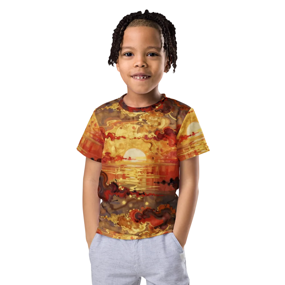 Gilded Afterglow on Kids Crew Neck T-Shirt — Front