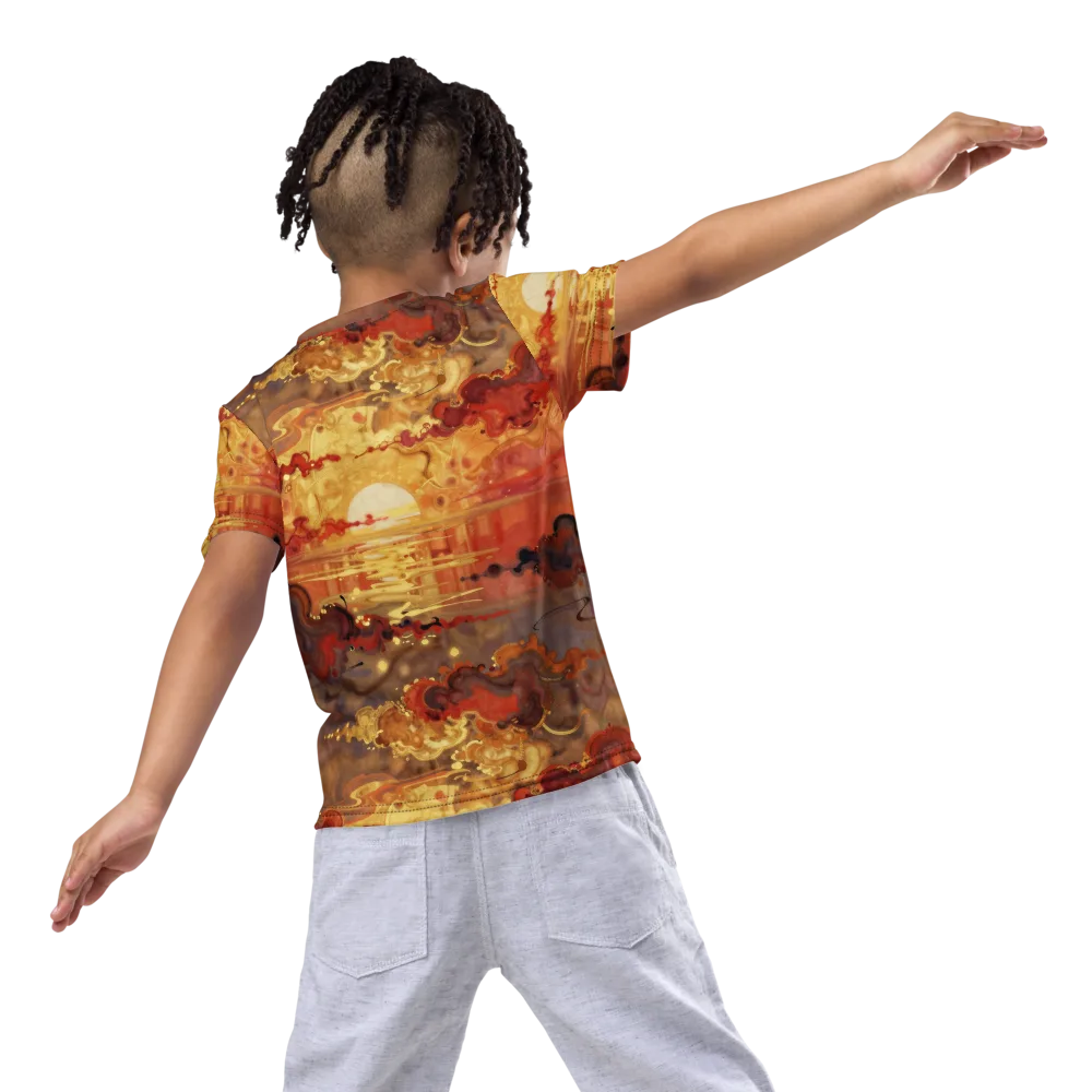 Gilded Afterglow on Kids Crew Neck T-Shirt — Back