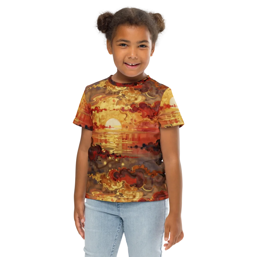 Gilded Afterglow on Kids Crew Neck T-Shirt — Front