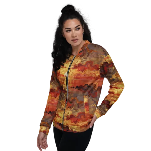 Gilded Afterglow on a Bomber Jacket