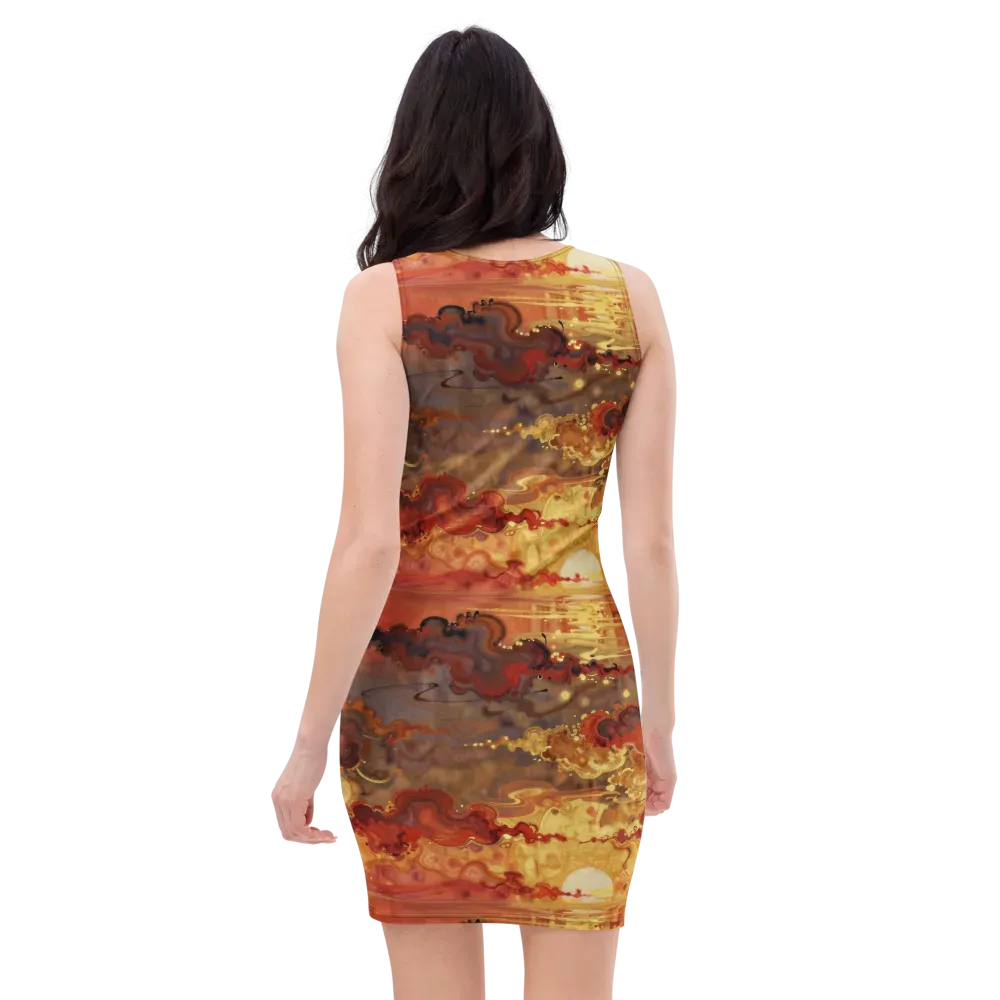 Gilded Afterglow on Bodycon Dress — Back