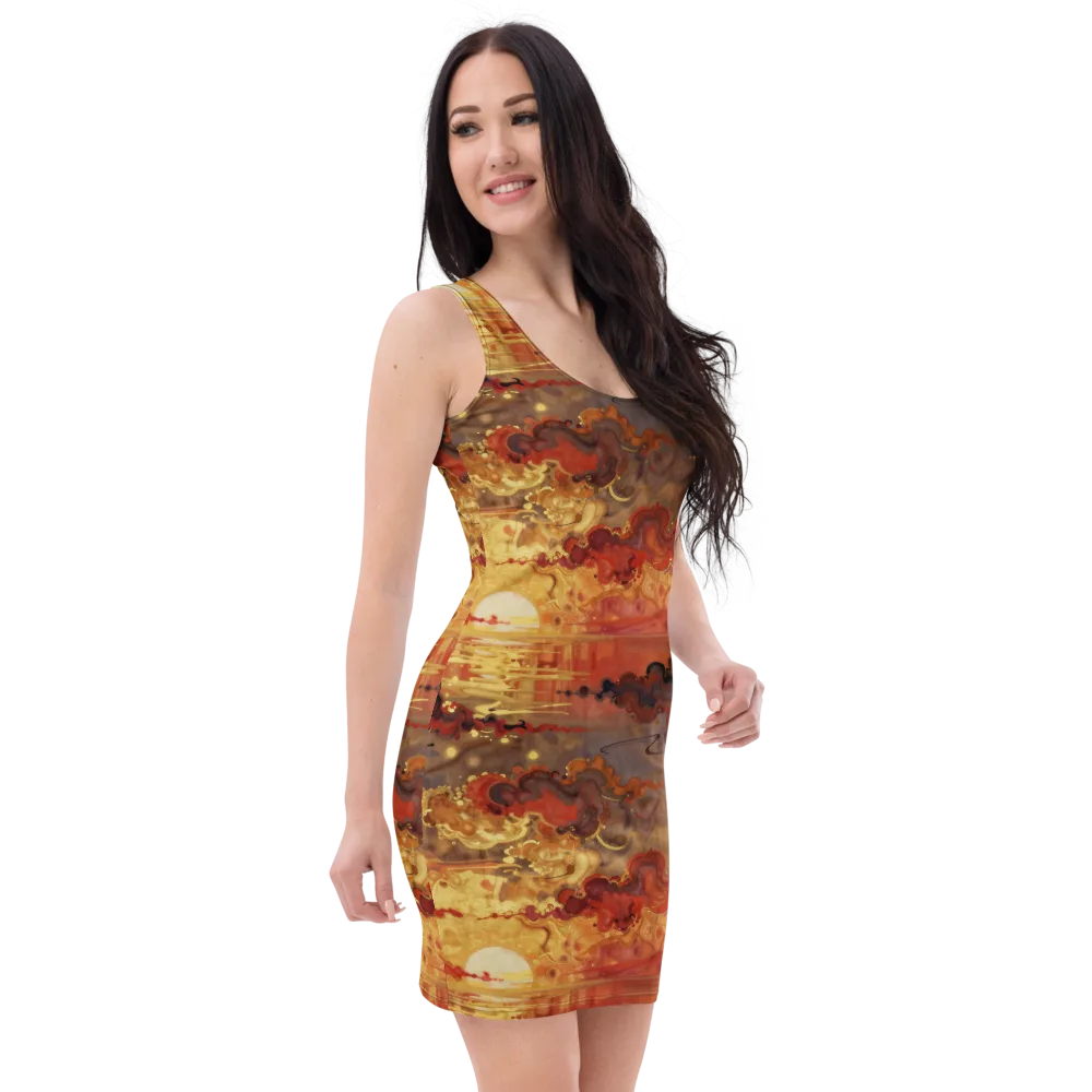 Gilded Afterglow on Bodycon Dress — Right Front