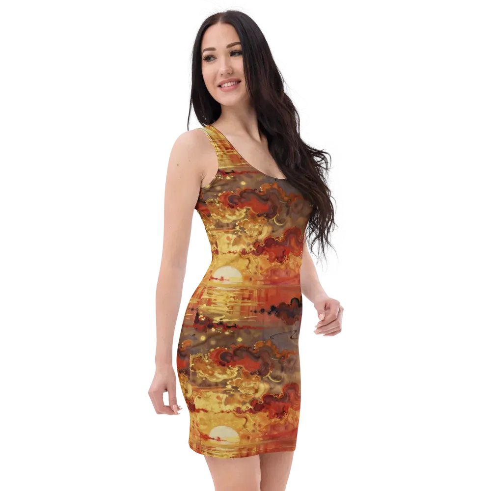 Gilded Afterglow on Bodycon Dress — Right Front