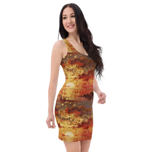 Gilded Afterglow on a Bodycon Dress