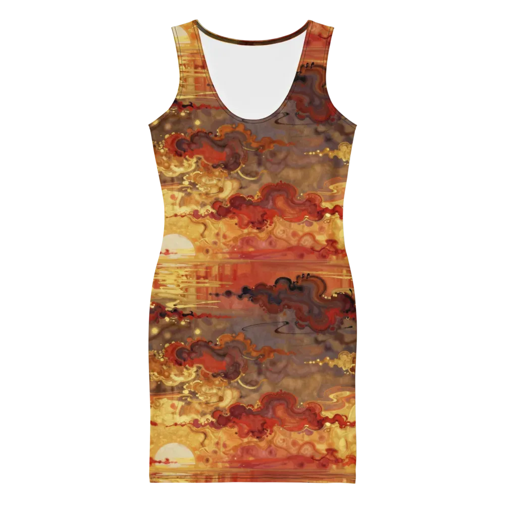 Gilded Afterglow on Bodycon Dress — Front