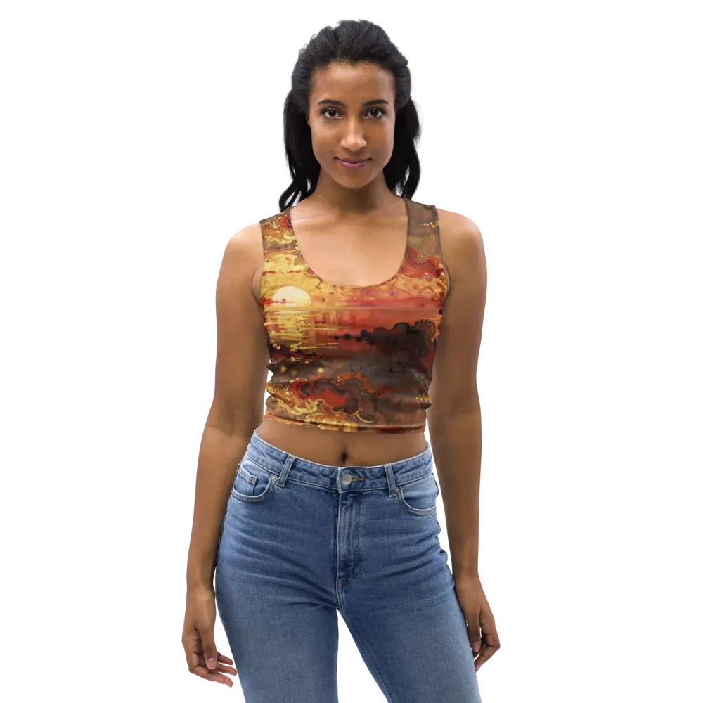 Gilded Afterglow on Crop Top — Front