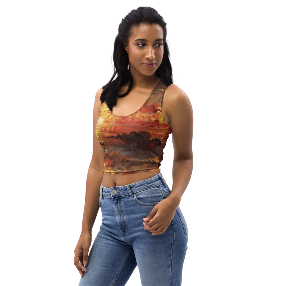 Gilded Afterglow on Crop Top — Left Front