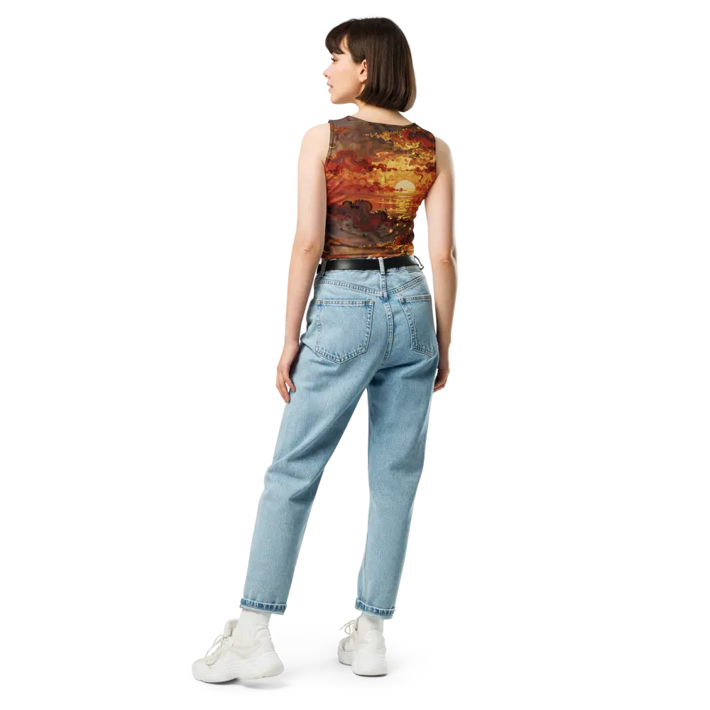 Gilded Afterglow on Crop Top — Back