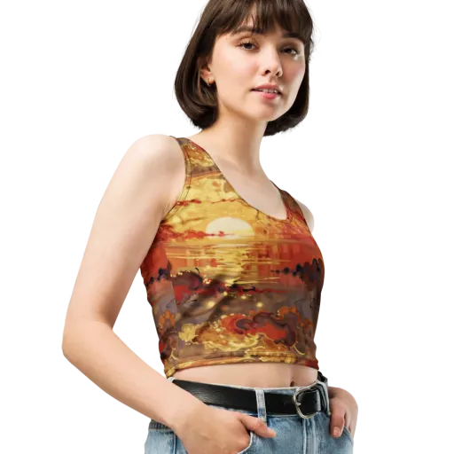 Gilded Afterglow on a Crop Top
