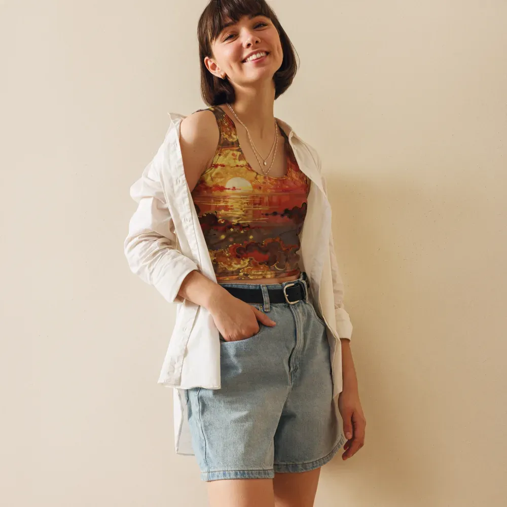 Gilded Afterglow on Crop Top — Front