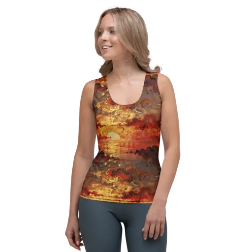 Gilded Afterglow on a Women's Tank Top