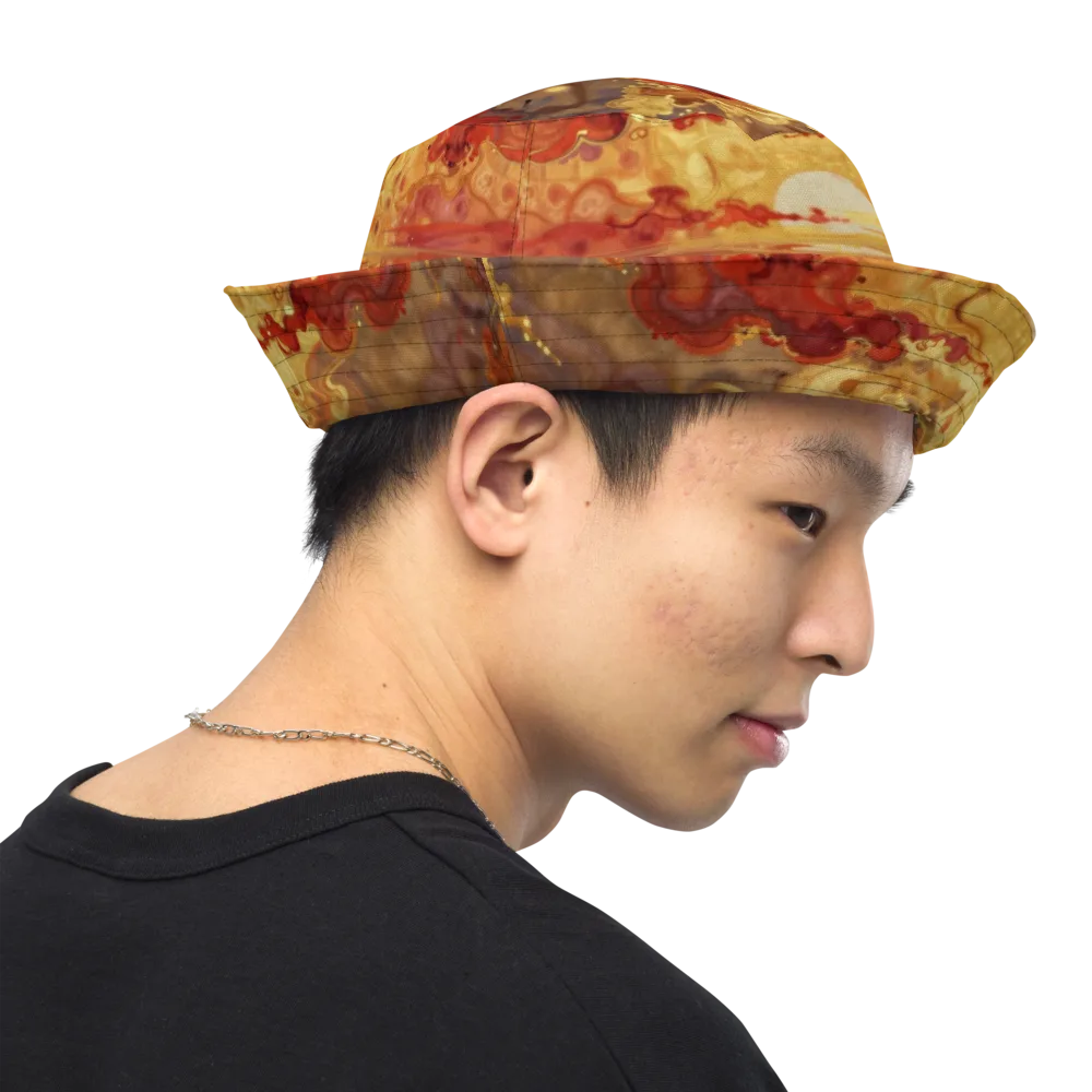 Gilded Afterglow on Reversible Bucket Hat — Right Outside