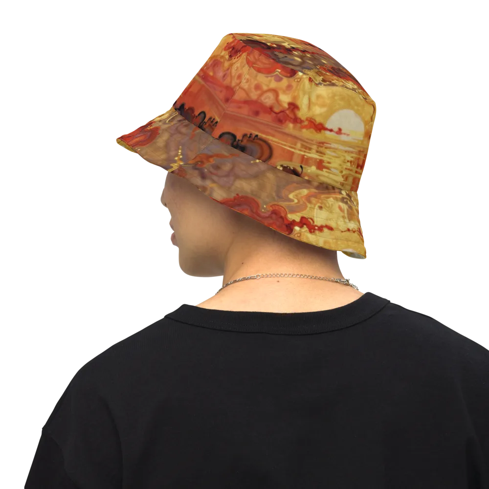 Gilded Afterglow on Reversible Bucket Hat — Back Inside