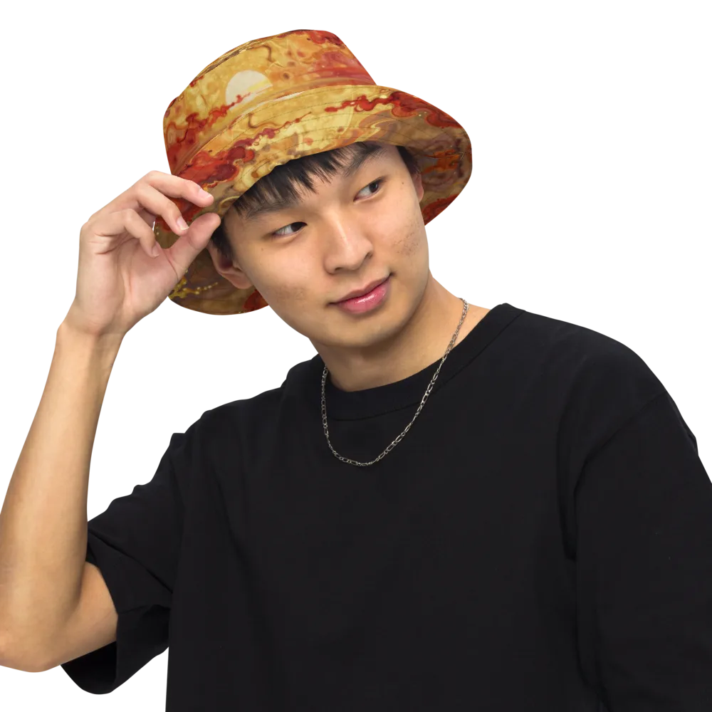 Gilded Afterglow on Reversible Bucket Hat — Front Inside