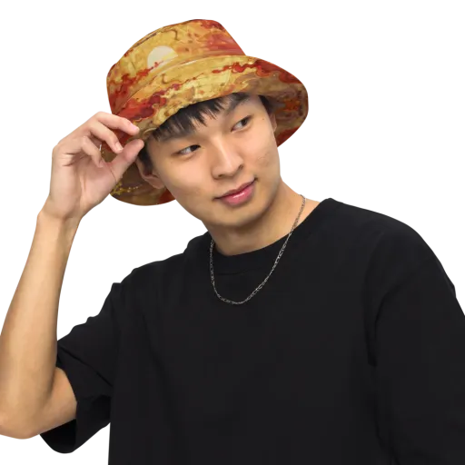 Gilded Afterglow on a Reversible Bucket Hat