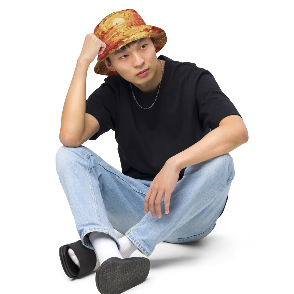 Gilded Afterglow on Reversible Bucket Hat — Front 2 Inside