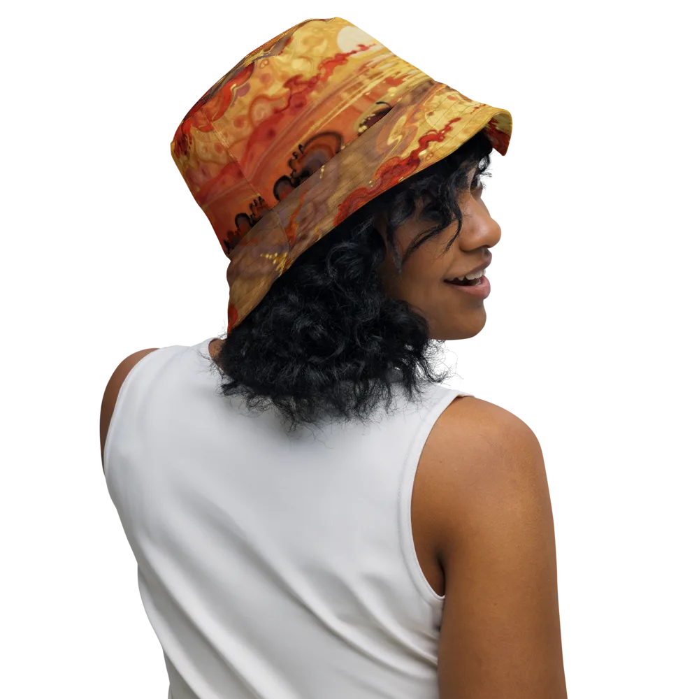 Gilded Afterglow on Reversible Bucket Hat — Right Outside