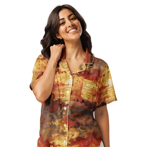 Gilded Afterglow on a Women's Short Sleeve Pajama Top