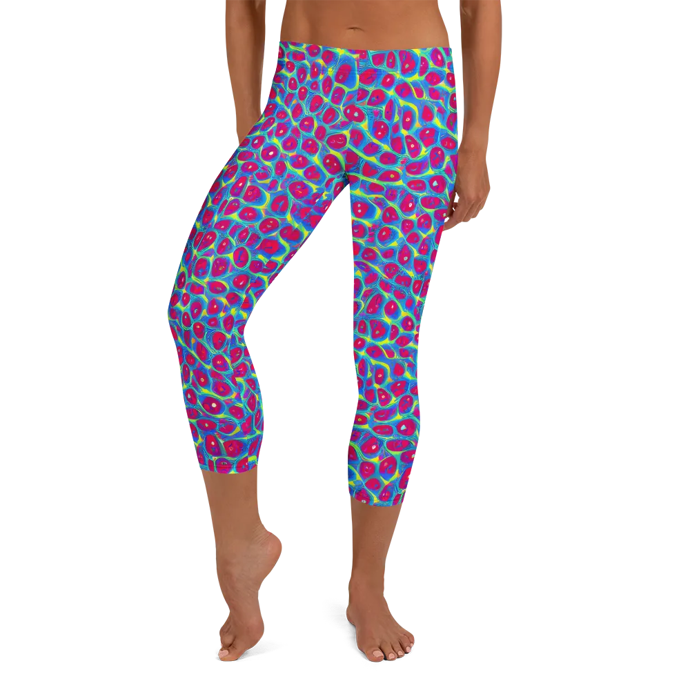 Voltage Bloom on Capri Leggings — Front