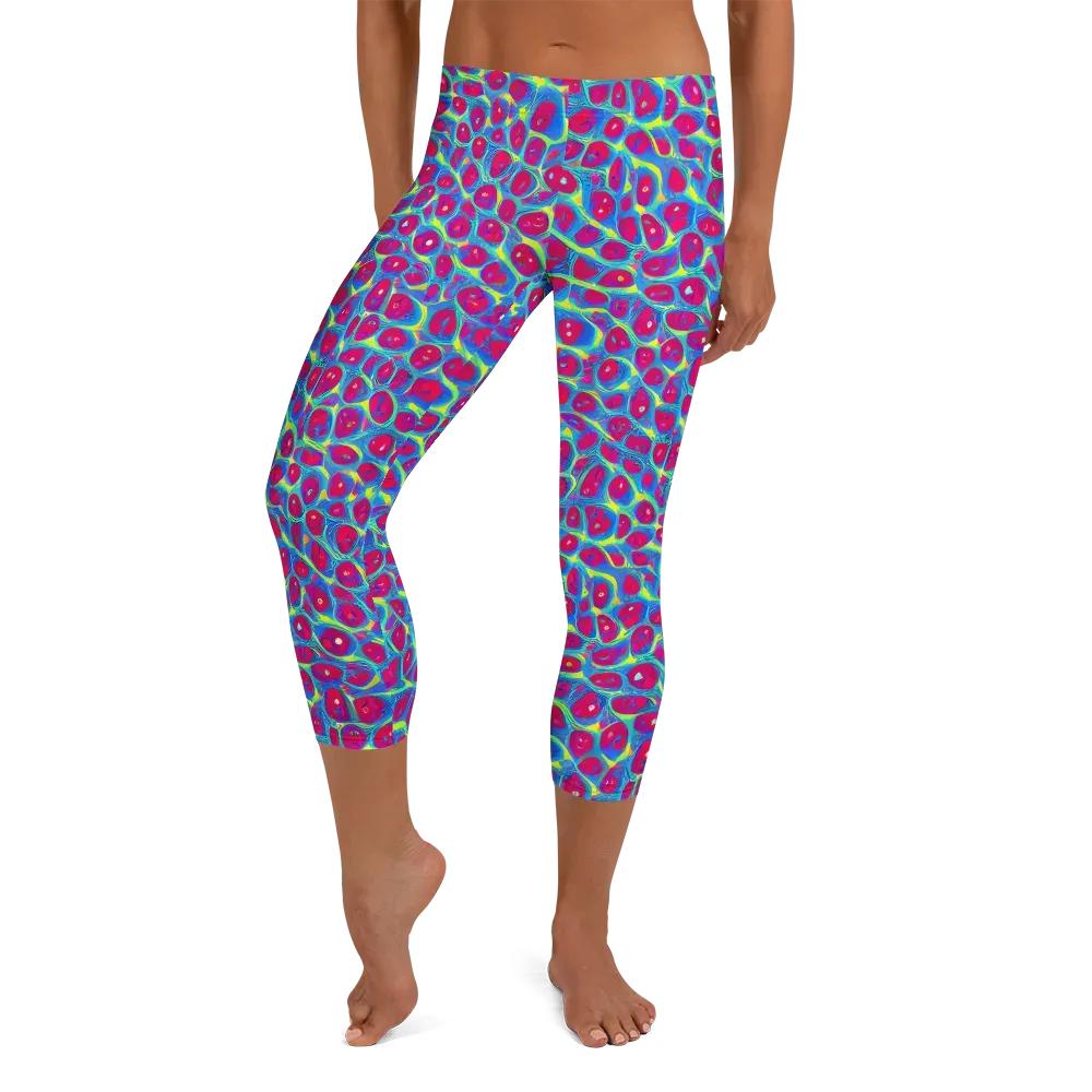 Voltage Bloom on Capri Leggings — Front