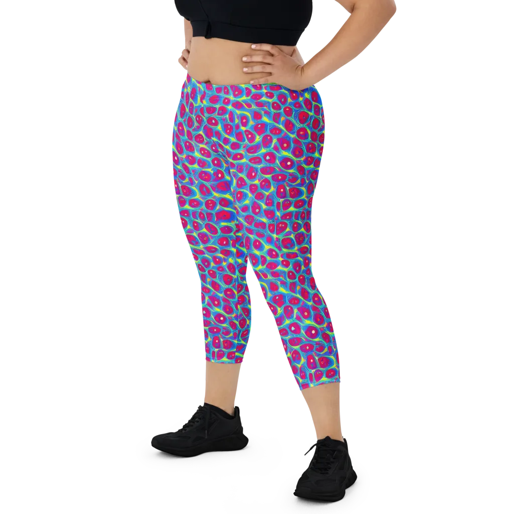 Voltage Bloom on Capri Leggings — Front