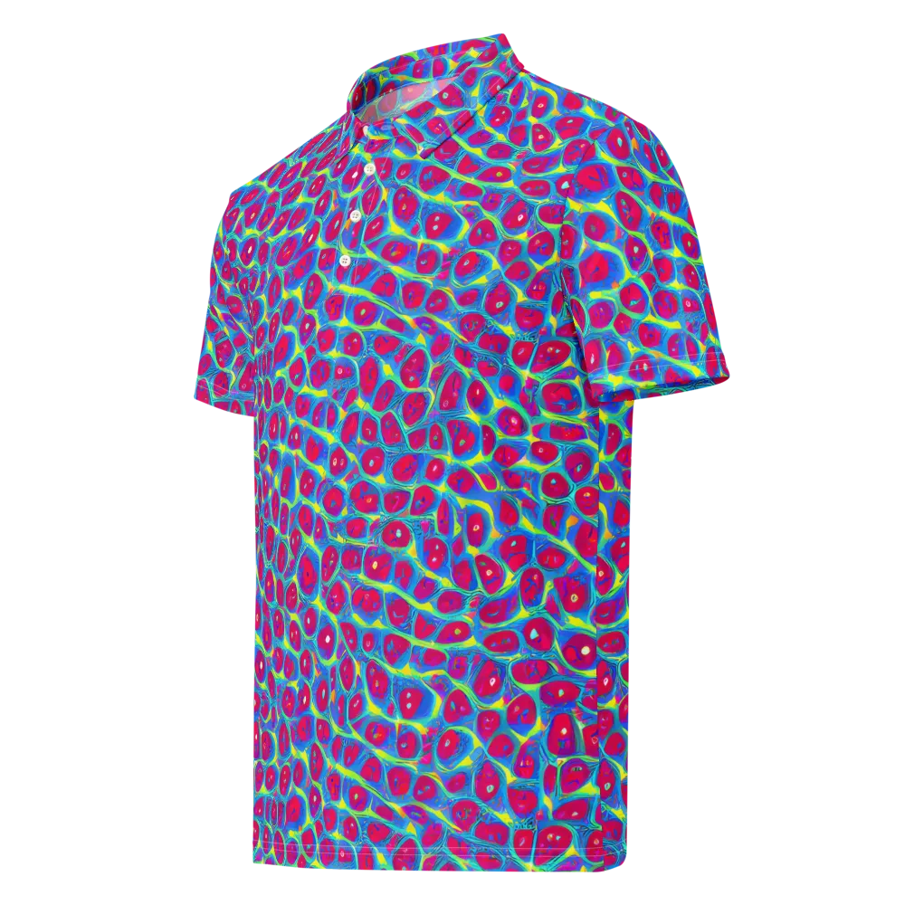 Voltage Bloom on Men's Slim Fit Polo Shirt — Left Front