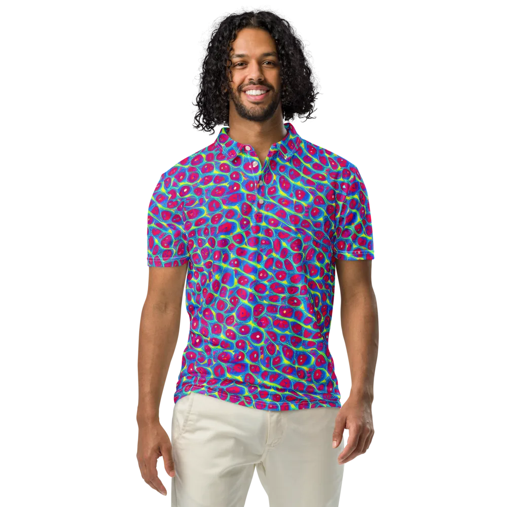 Voltage Bloom on Men's Slim Fit Polo Shirt — Front