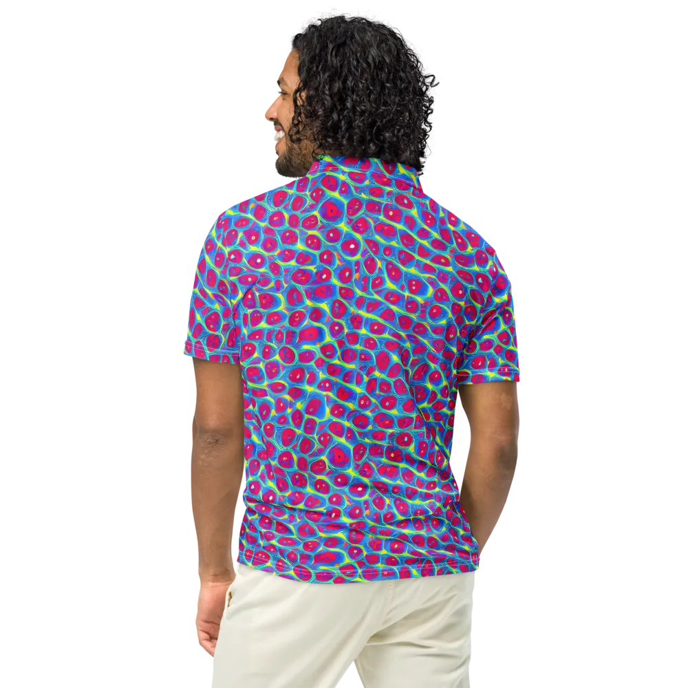 Voltage Bloom on Men's Slim Fit Polo Shirt — Back
