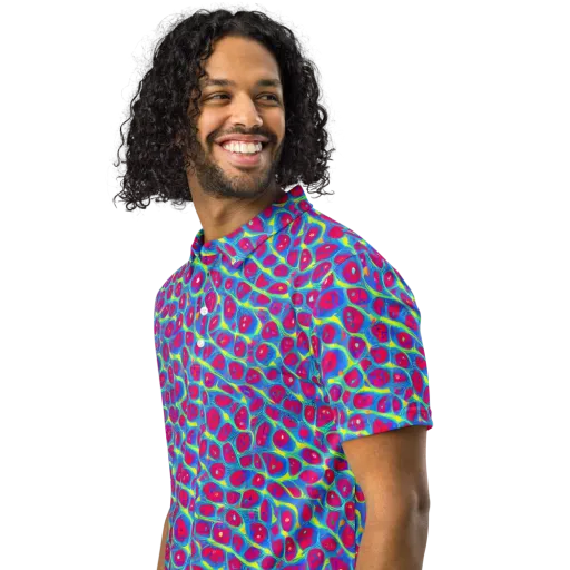 Voltage Bloom on a Men's Slim Fit Polo Shirt