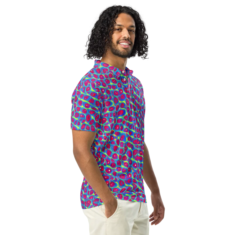 Voltage Bloom on Men's Slim Fit Polo Shirt — Right Front