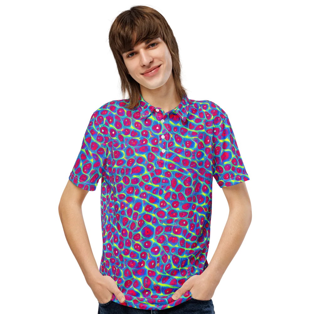Voltage Bloom on Men's Slim Fit Polo Shirt — Front