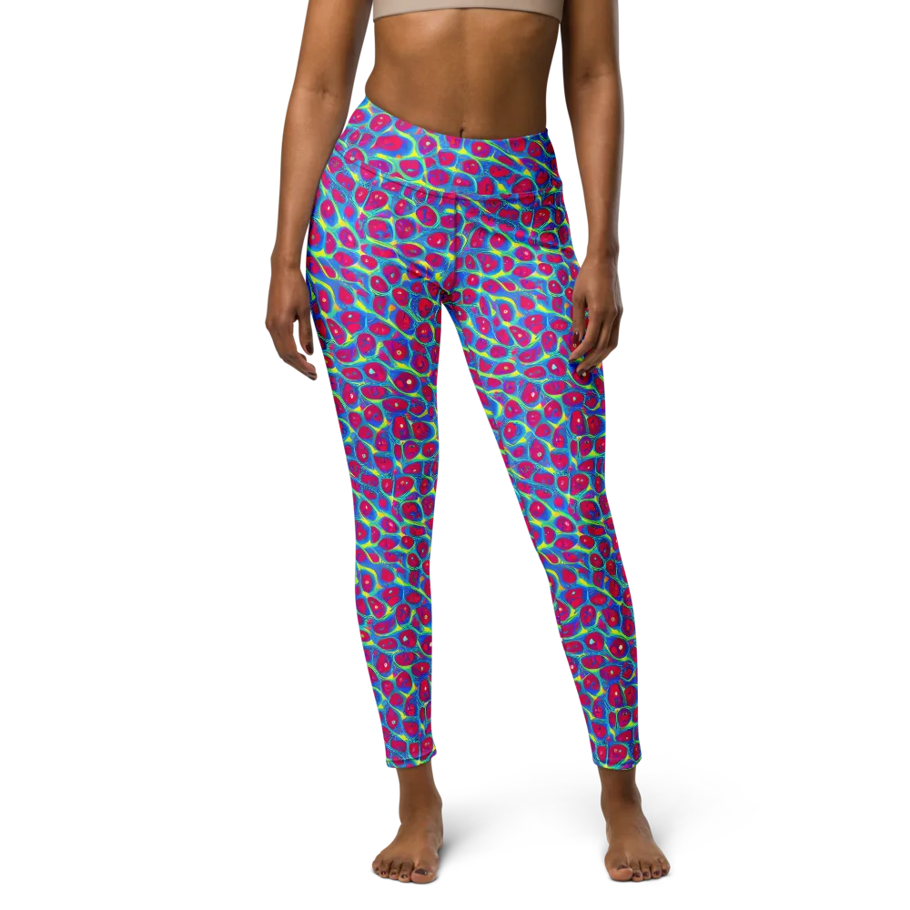 Voltage Bloom on Yoga Leggings — Front