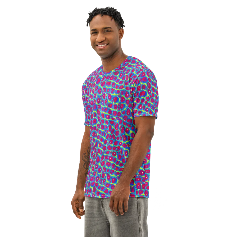 Voltage Bloom on Men's Cotton Crew Neck T-Shirt — Left Front