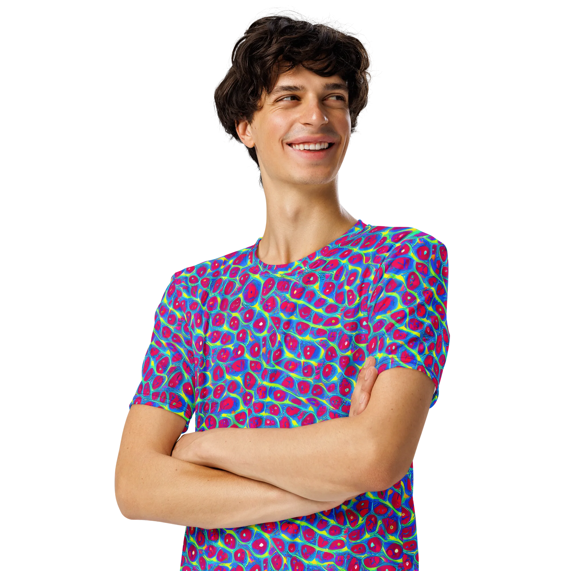 Voltage Bloom on Men's Crew Neck T-Shirt — Left Front