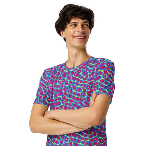 Voltage Bloom on a Men's Crew Neck T-Shirt
